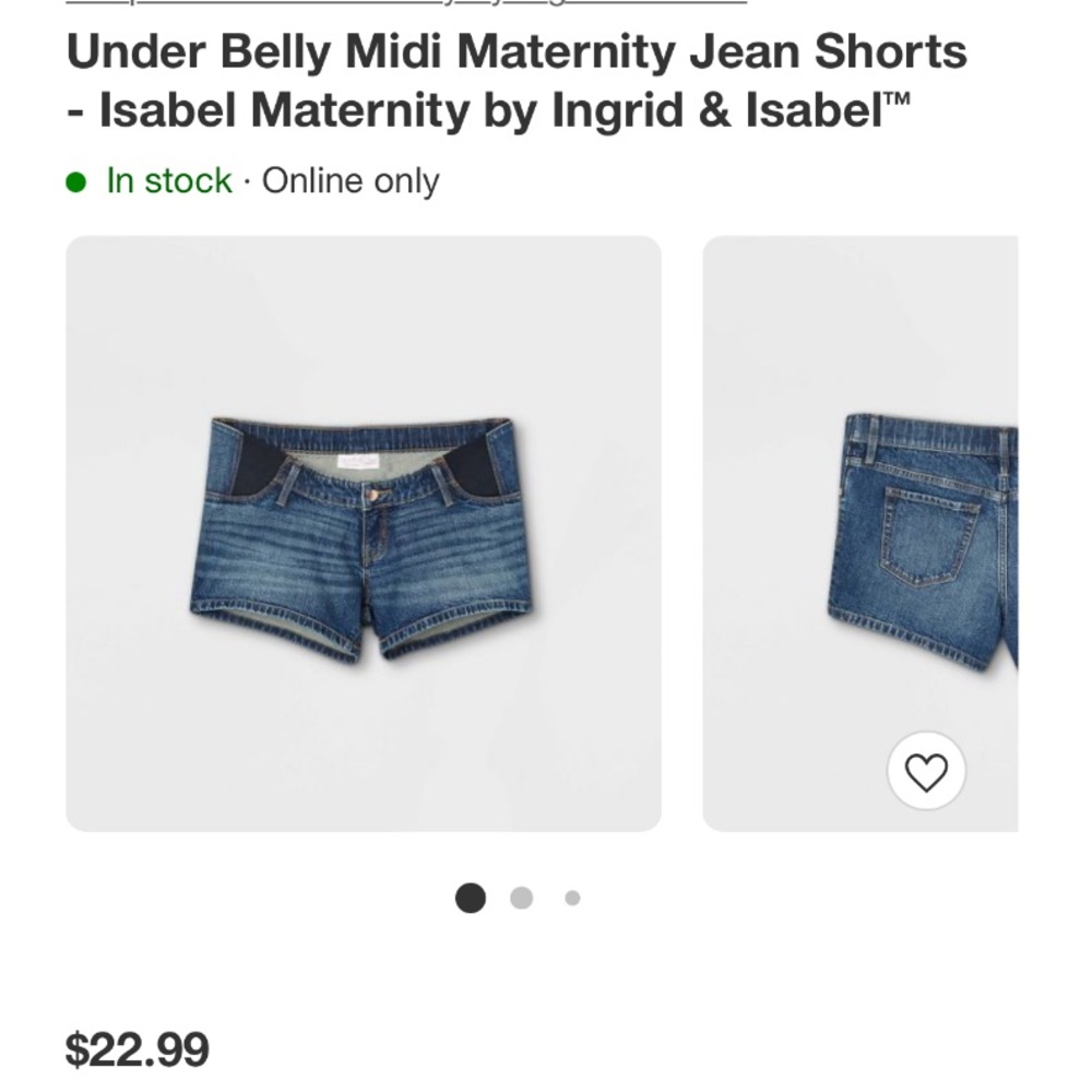 Under Belly Midi Maternity Jean Shorts - Isabel Maternity by Ingrid & Isabel™